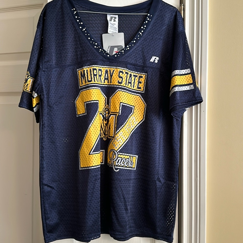 Women’s Russell Athletic Blingy Murray State University Football Jersey Navy XL